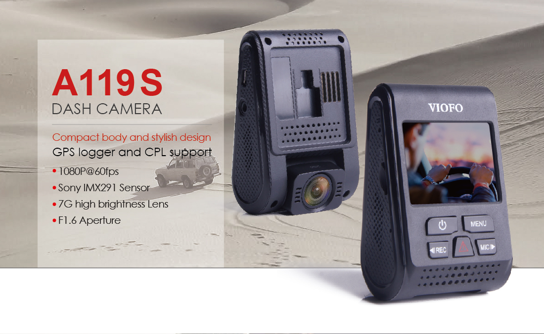 VIOFO A119S HD 2K 1440P Car Dash Camera Recorder