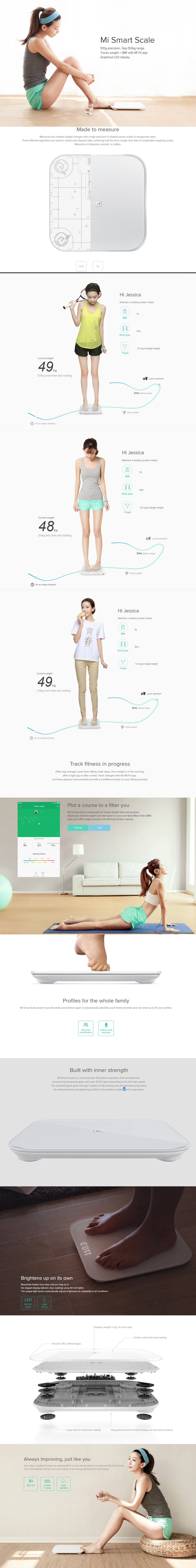 Xiaomi Bluetooth 4.0 Mi Smart Weight Scale White