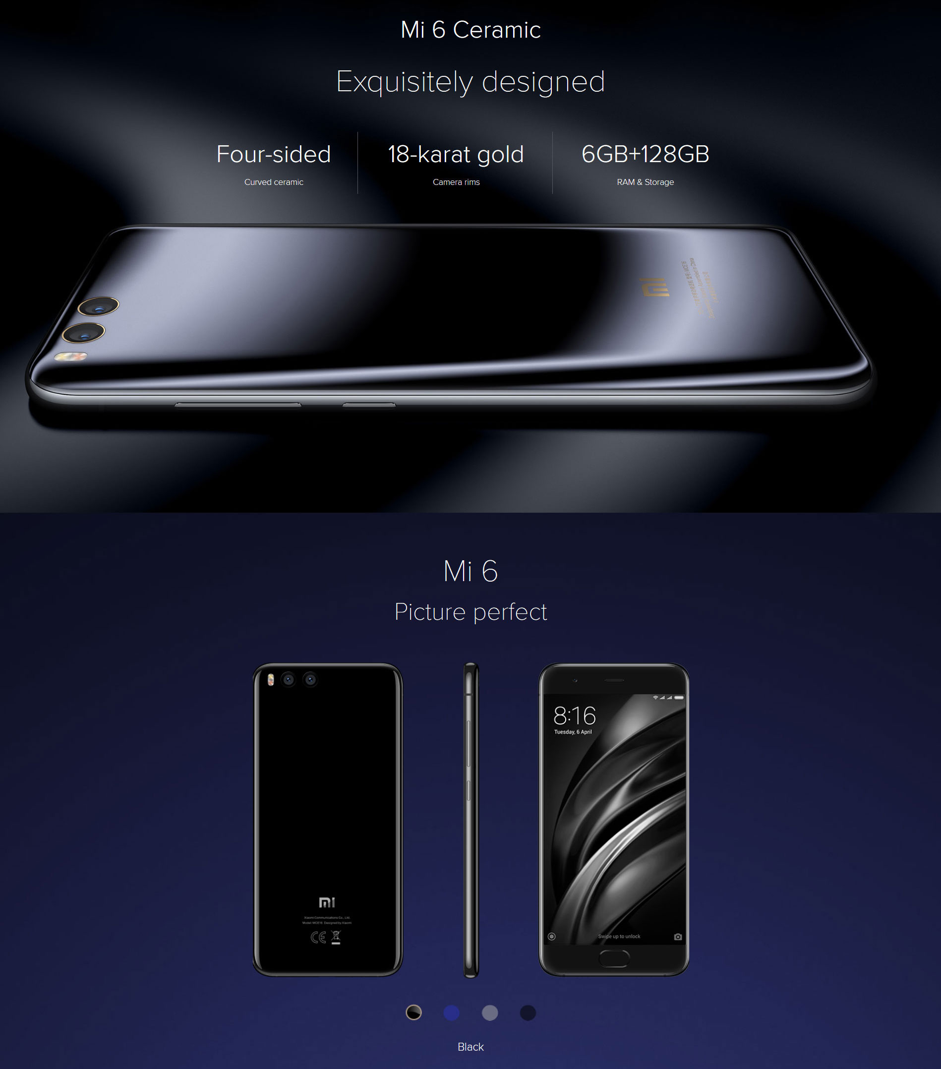 Xiaomi Mi 6 6G / 64GB 5.15-Inch Dual Cameras 12MP 4G LTE Global Version Black