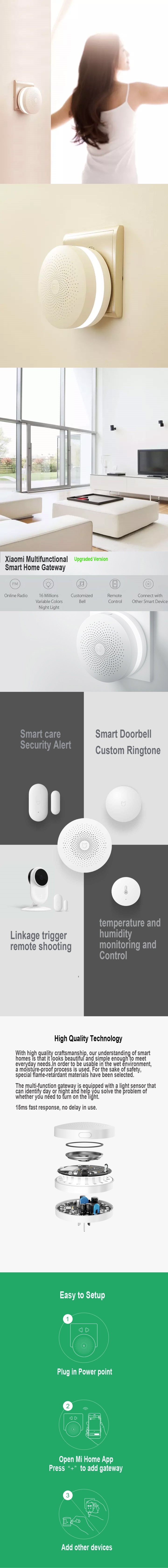 Xiaomi Mijia Smart Home Multifunctional Gateway Remote Controller