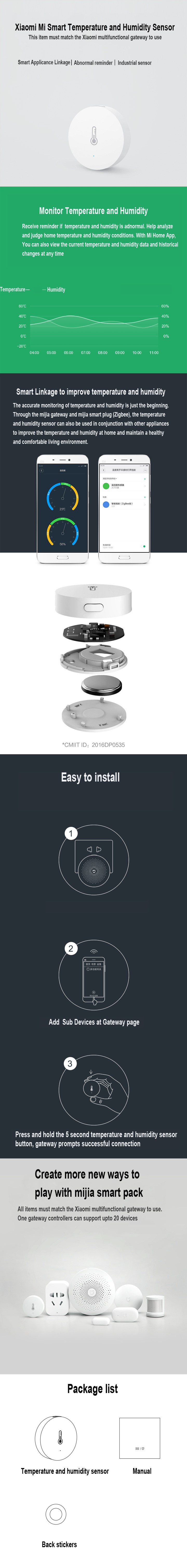 Xiaomi Mijia Smart Home Temperature and Humidity Sensor