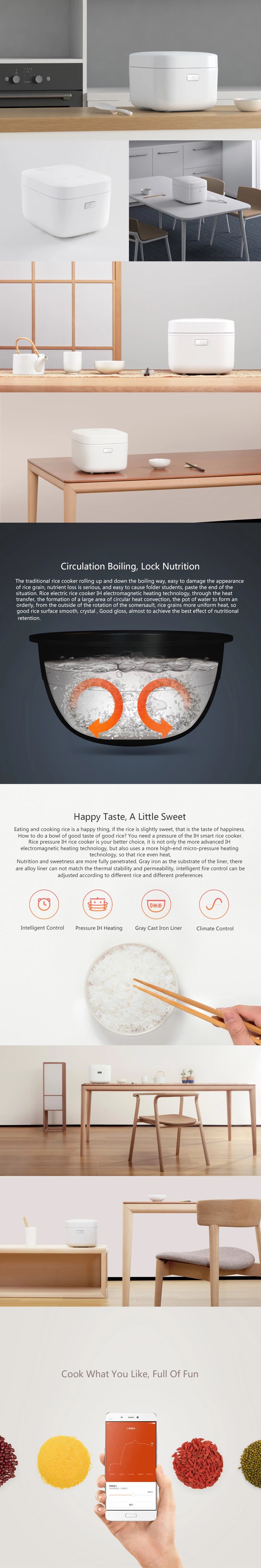 Xiaomi Mijia 3L Intelligent Pressure IH Non-stick Electric Rice Cooker