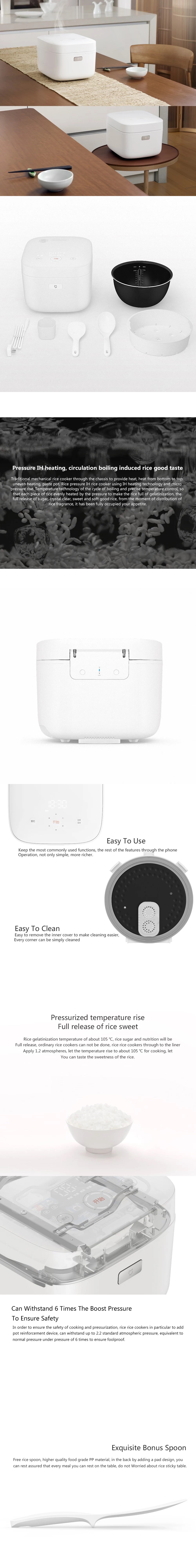 Xiaomi Mijia 3L Intelligent Pressure IH Non-stick Electric Rice Cooker