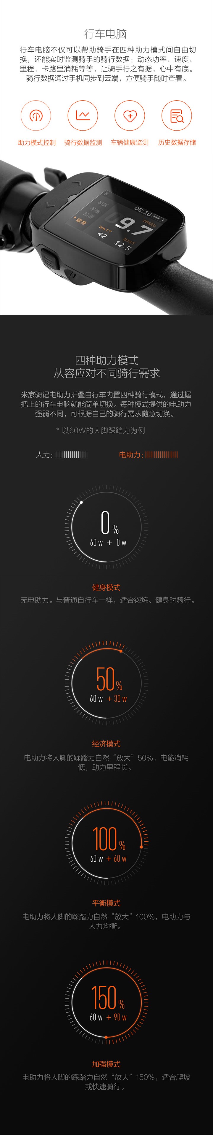 小米米家骑记电助力折叠自行车