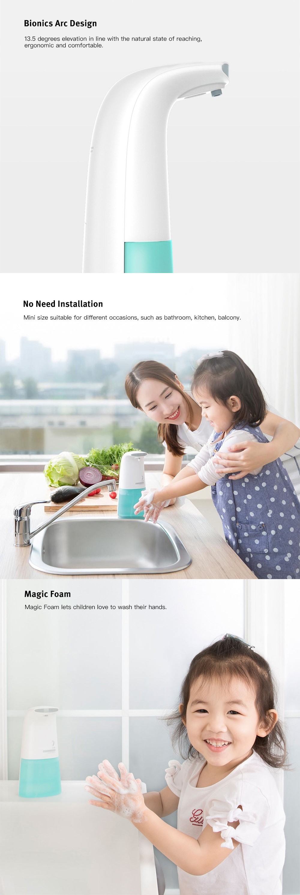 Xiaomi Xiaoji Automatic Foaming Hand Washer Touch-less Soap Dispenser - WHITE