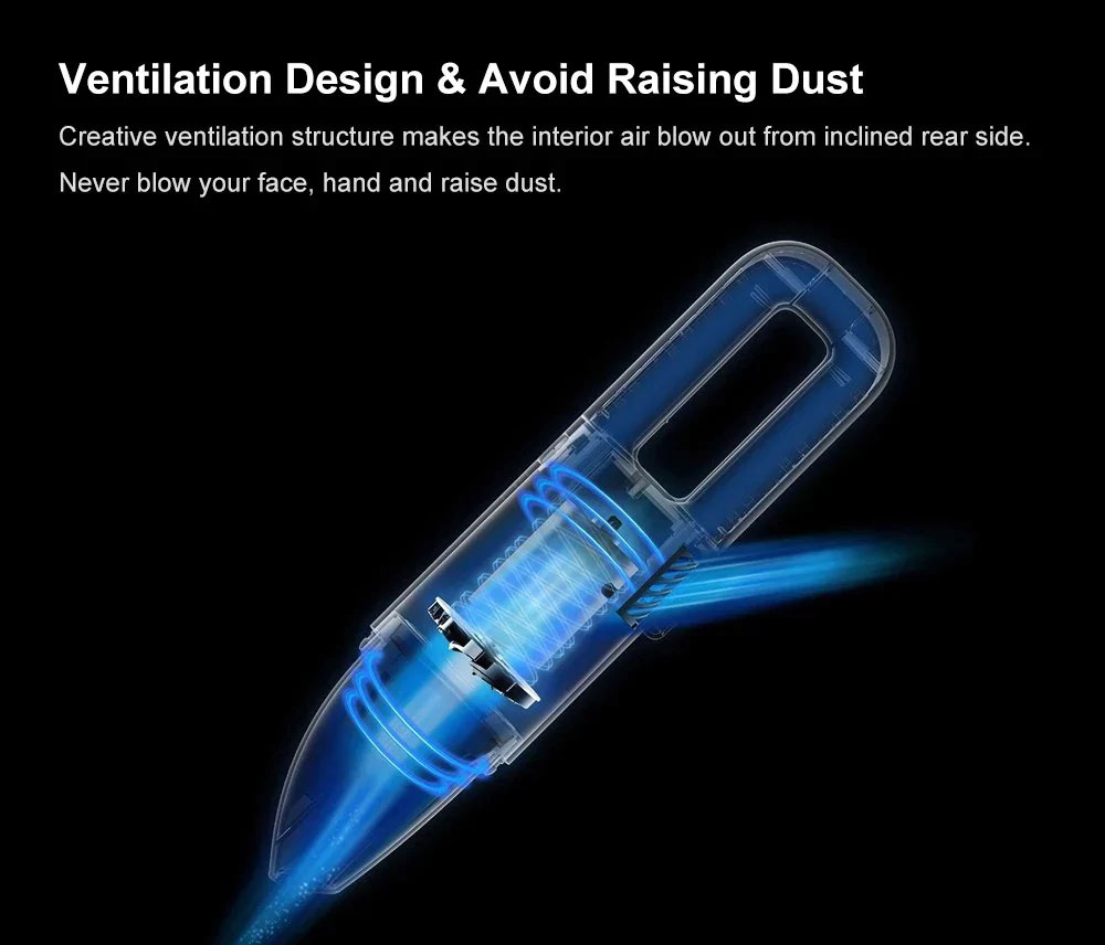 Cleanfly Car Portable Vacuum Cleaner - BLACK