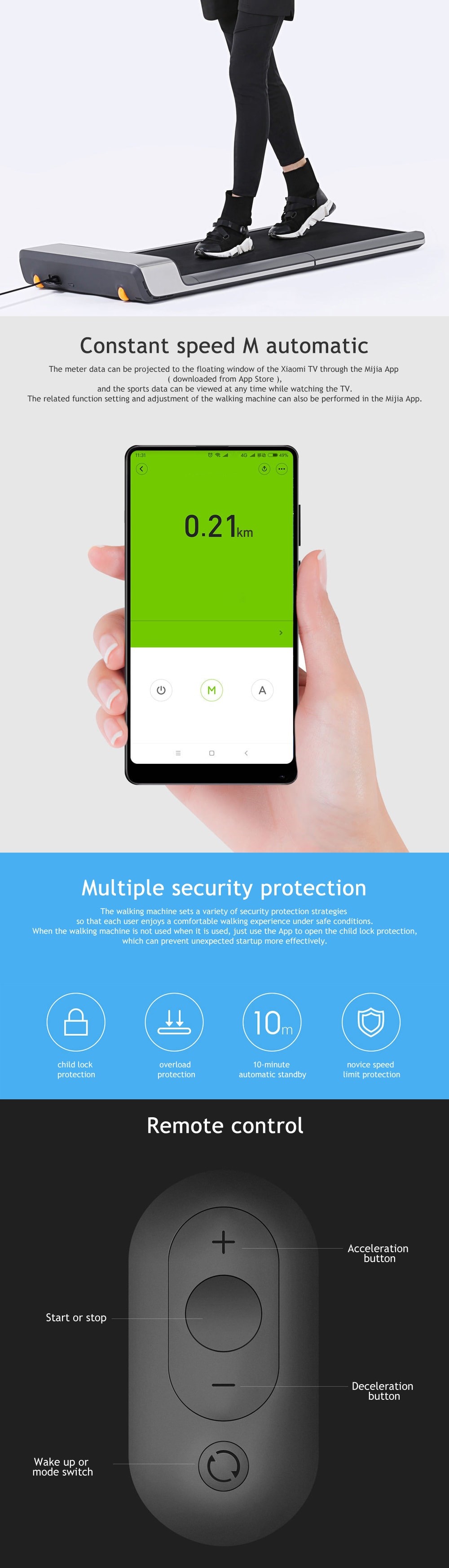 Xiaomi Walkingpad Folding Walking Machine Gym Equipment Fitness