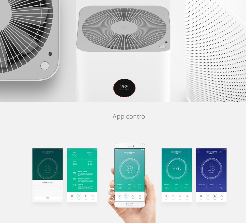 Xiaomi Mi Smart Air Purifier Pro OLED Display Smart APP WIFI Global Version