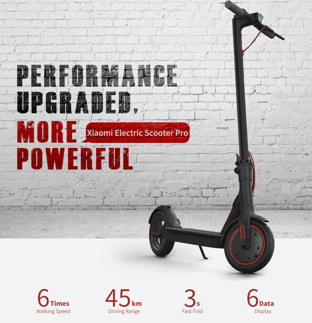Xiaomi Electric Scooter Pro 12.8Ah Battery Max 45KM Mileage - Black