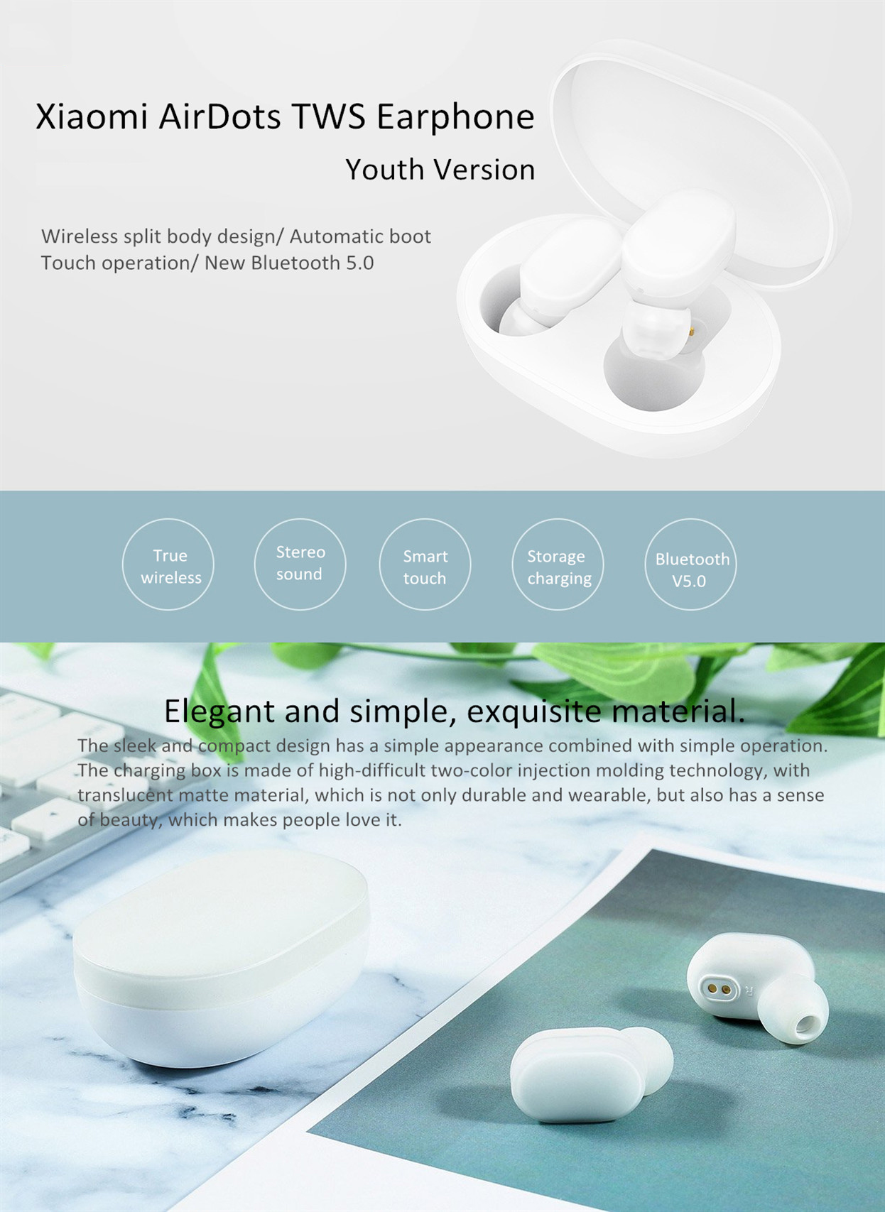 Xiaomi Airdots TWS bluetooth 5.0 Earphone Youth Version