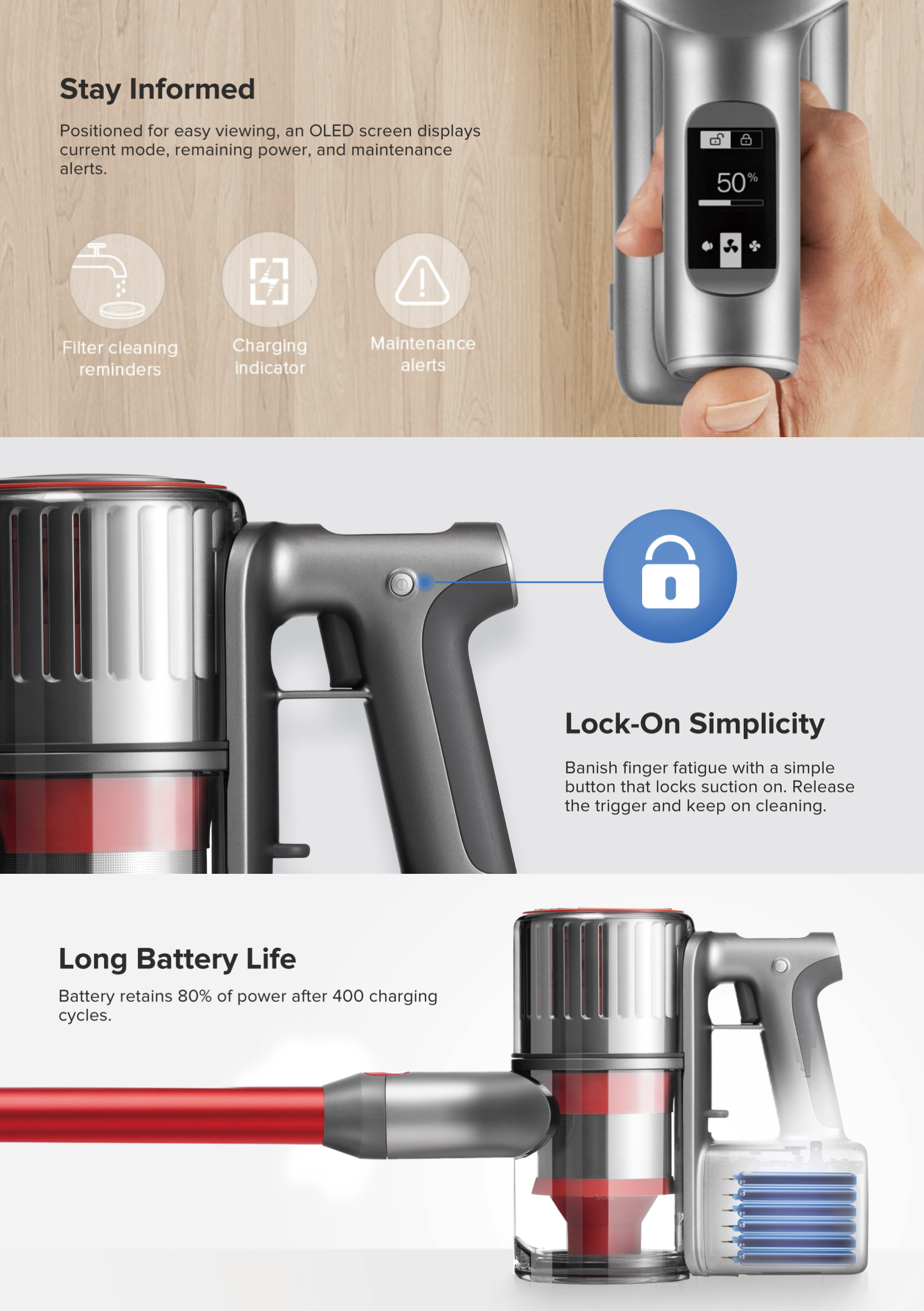 Roborock H6 Stick Vacuum Cleaner Handheld Cordless Motorhead Handstick