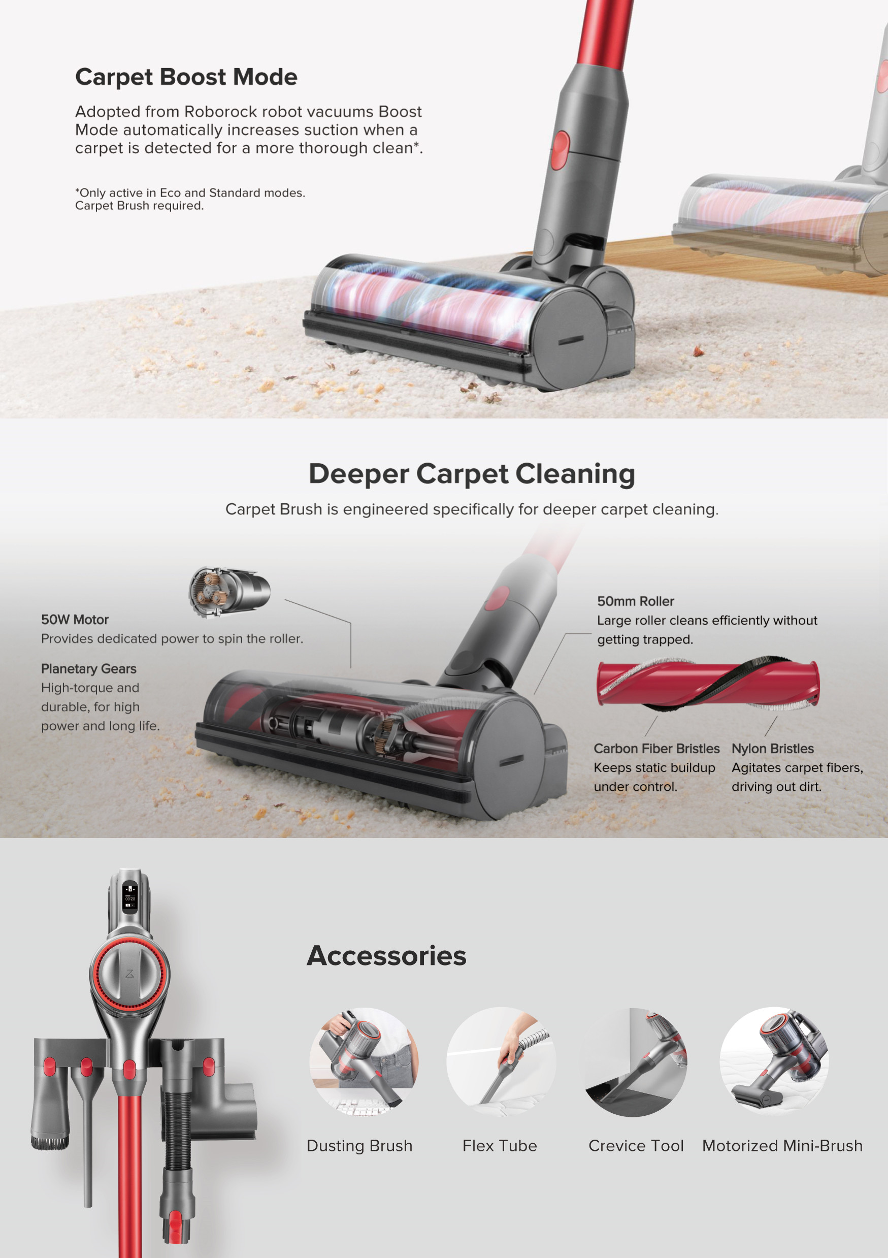 Roborock H6 Stick Vacuum Cleaner Handheld Cordless Motorhead Handstick