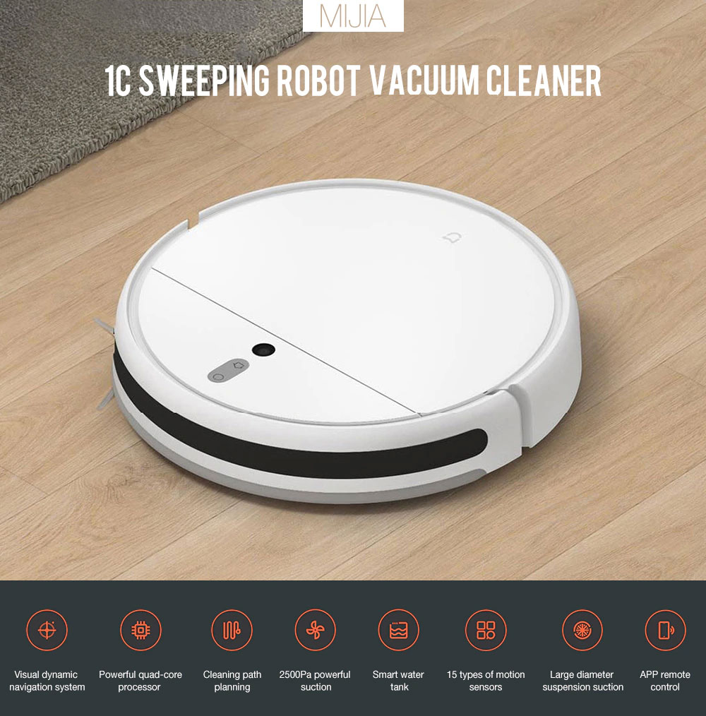 Xiaomi Mijia 1C 2 in 1 Smart Robot Vacuum Cleaner Mop Visual Brushless Motor 2500Pa