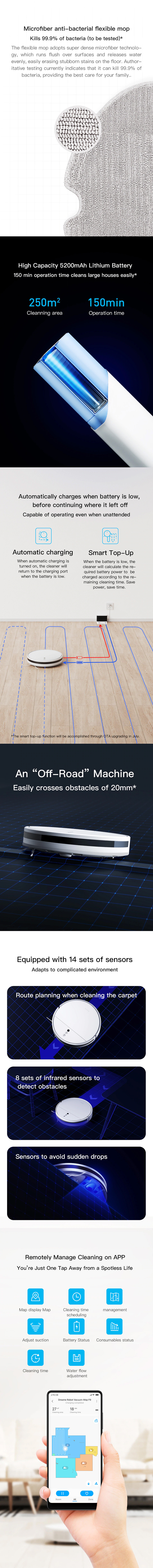 Xiaomi Dreame F9 Robot Vacuum Cleaner 2500Pa 5200mAh NIDEC Brushless Motor