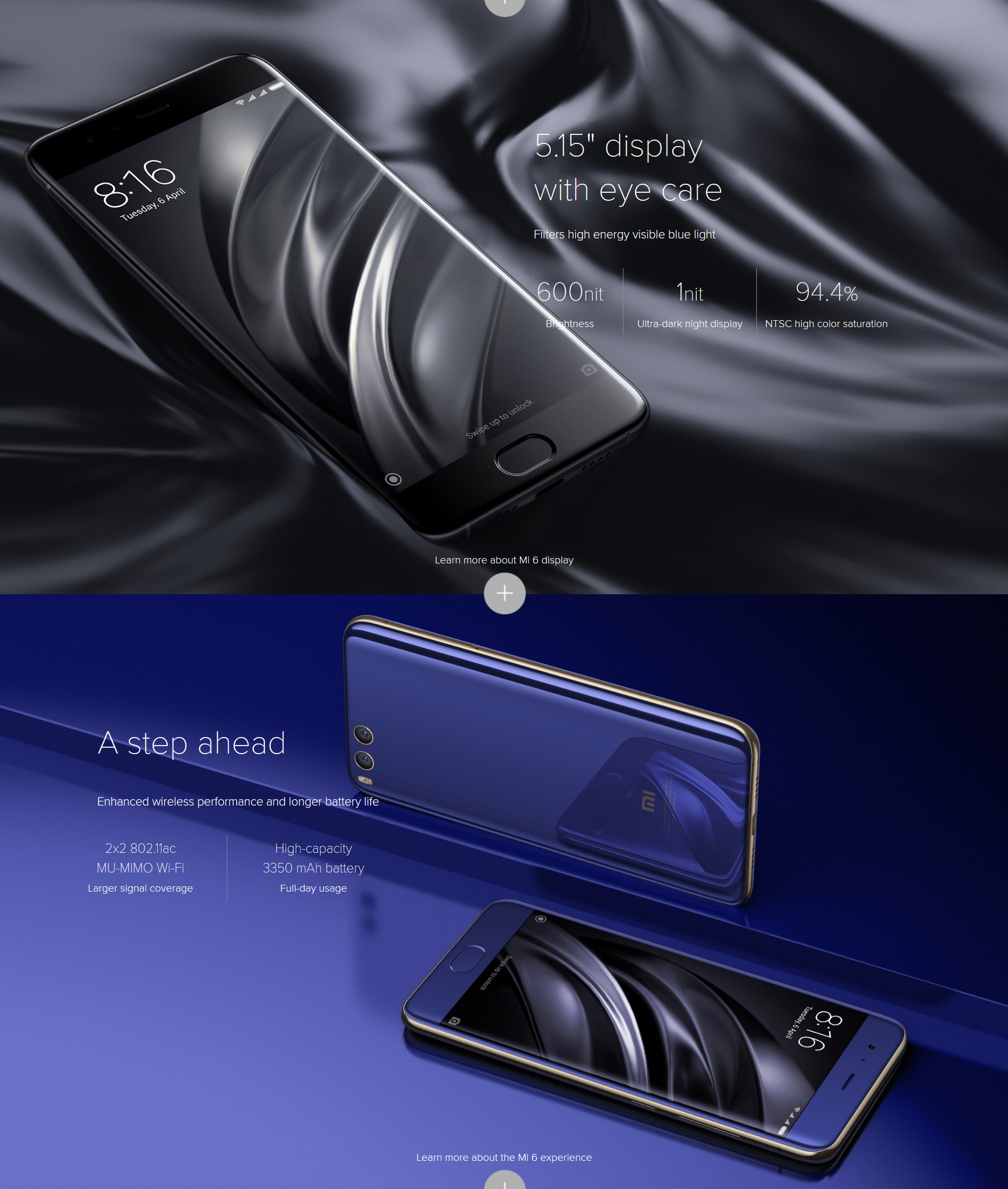 Xiaomi Mi 6 6G / 64GB 5.15-Inch Dual Cameras 12MP 4G LTE Global Version Black