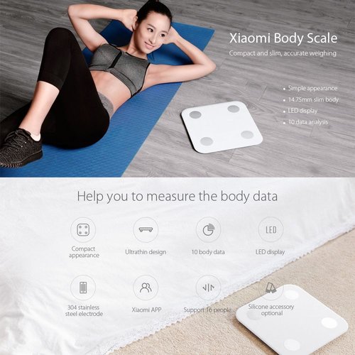 Xiaomi Bluetooth 4.0 Mi Smart Body Composition Scale Body Fat Analyzers White