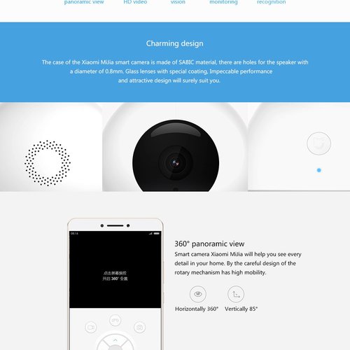 Xiaomi 360 Degree Panorama Wireless 1080P Smart IP Camera - WHITE