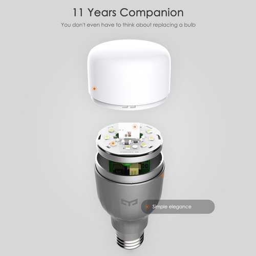 Xiaomi Yeelight  E27 RGBW Smart LED Color Bulb 10W Silver Upgraded Version