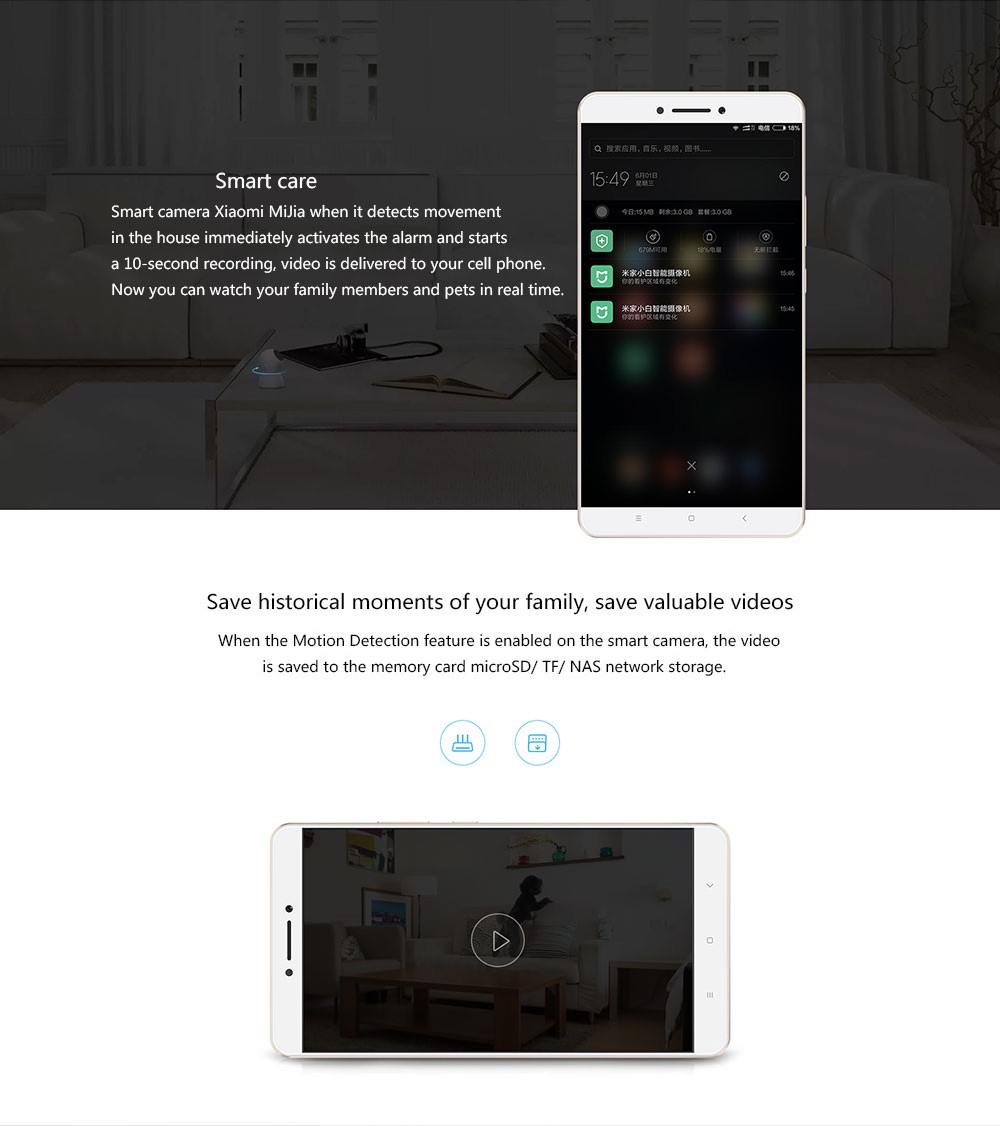 Xiaomi 360 Degree Panorama Wireless 1080P Smart IP Camera - WHITE