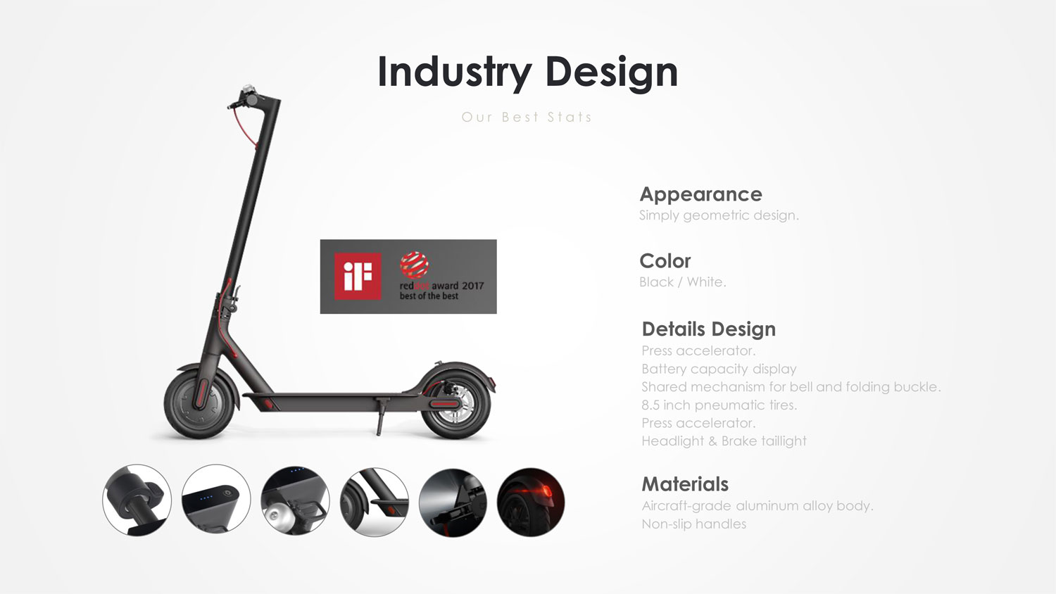 Xiaomi M365 Folding Electric Scooter with Two Spare Tyres- Black