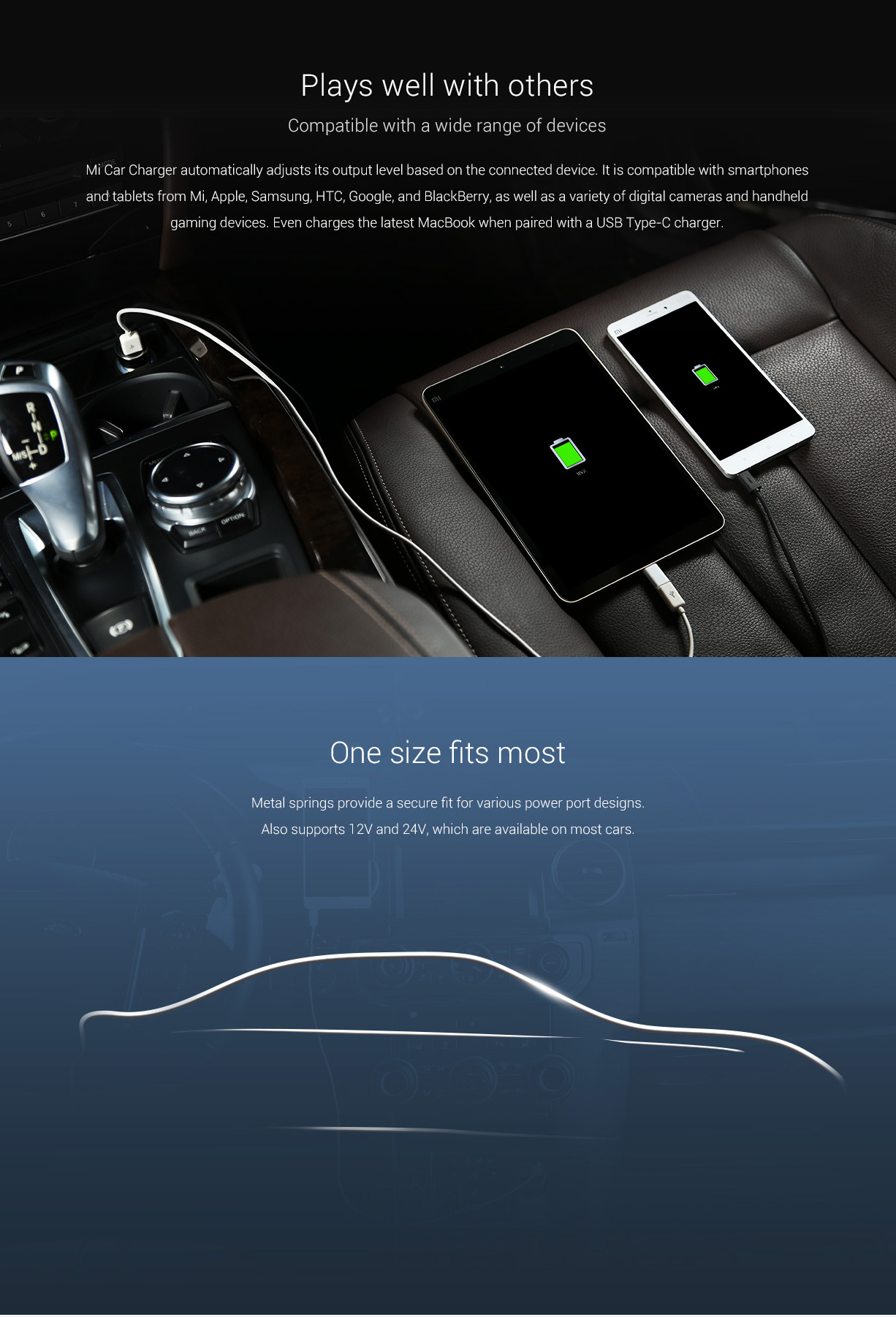 Mi Car Charger (3.6A Fast Charging) Metal Style - SILVER