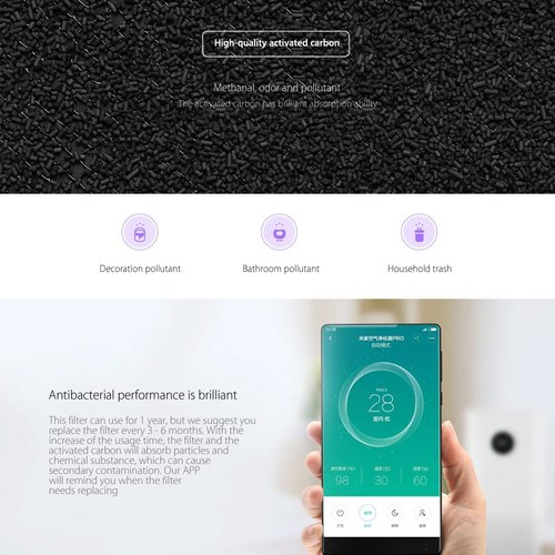 Xiaomi Mi Smart Air Purifier 2S Antibacterial Filter