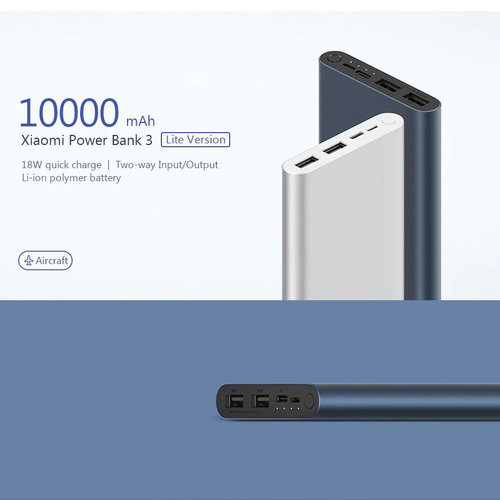 Xiaomi Mi Power Bank 3 10000mAh PLM13ZM Dual USB 18W Fast Charging