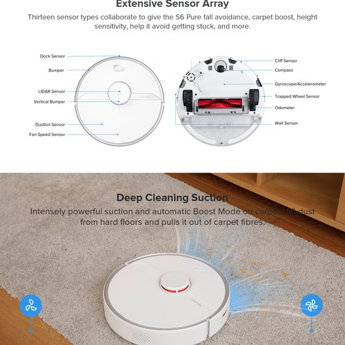 Xiaomi Roborock S6 Pure Robot Vacuum Cleaner 2020 New Version