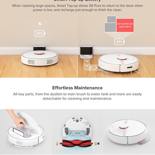 Xiaomi Roborock S6 Pure Robot Vacuum Cleaner 2020 New Version