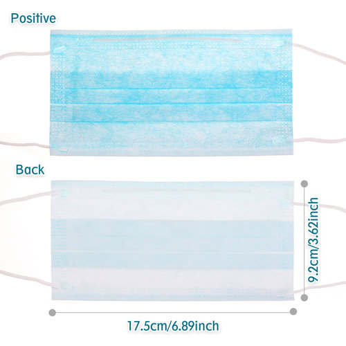 50Pcs Disposable Mouth Face Masks Face 3-layer Respirator Mask Dust-Proof Person