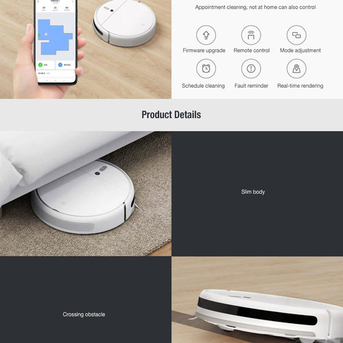 Xiaomi Mijia 1C 2 in 1 Smart Robot Vacuum Cleaner Mop Visual Brushless Motor 2500Pa