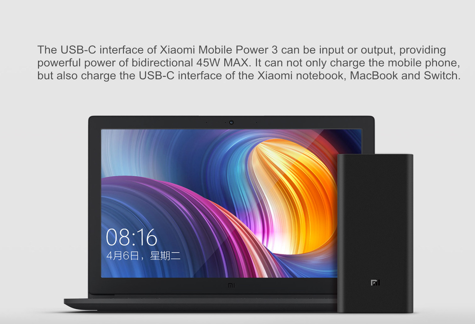 Xiaomi Power Bank 3 Pro 20000mAh USB-C Two-way 45W QC3.0 Fast Charge Power Bank for Mobile Phone  Laptop