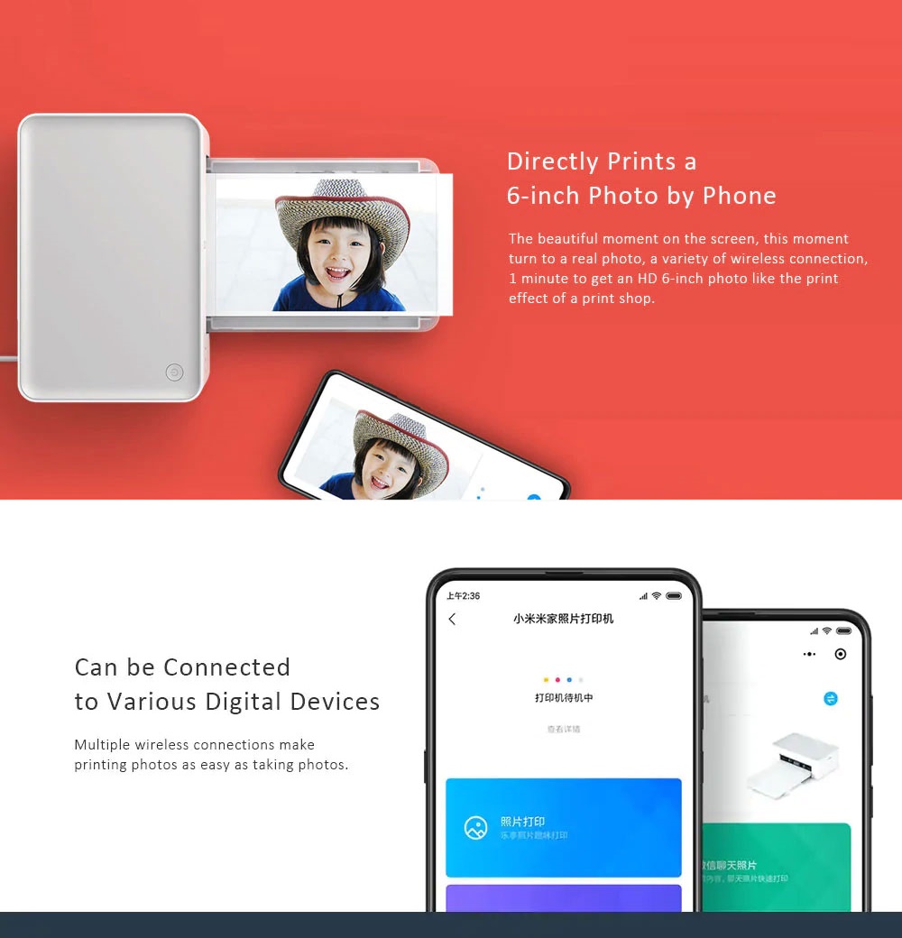 Xiaomi Mijia Mi Wireless Photo Printer Heat Sublimation