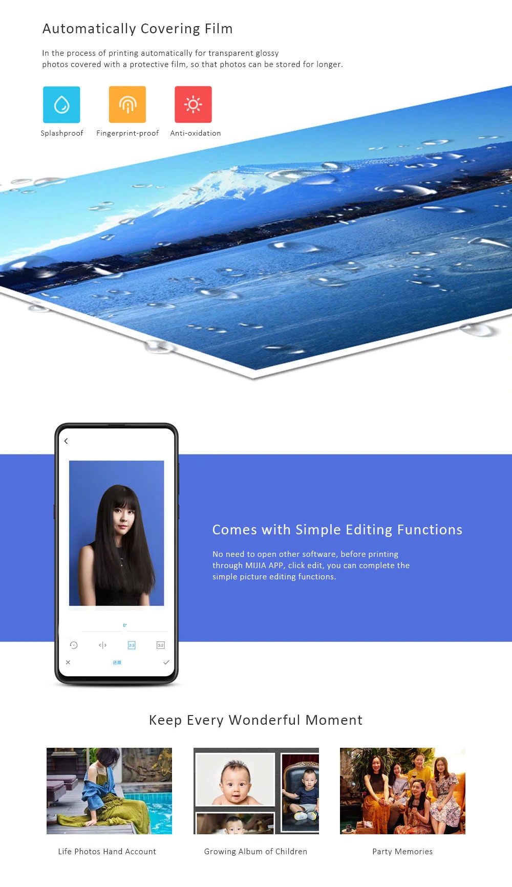 Xiaomi Mijia Mi Wireless Photo Printer Heat Sublimation