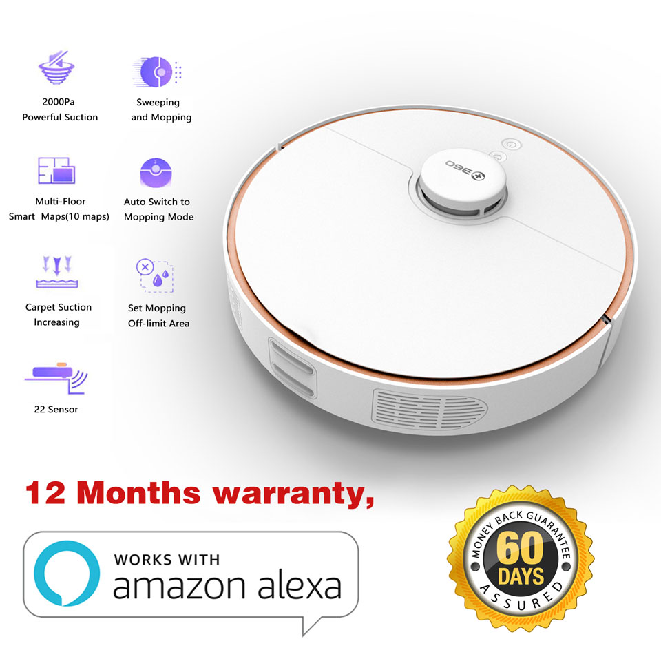 360 S7 Laser Navigation Robot Vacuum Cleaner SLAM Route Planning 2000Pa ...