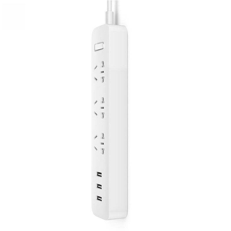 White Xiaomi Power Strip with 3 USB Ports