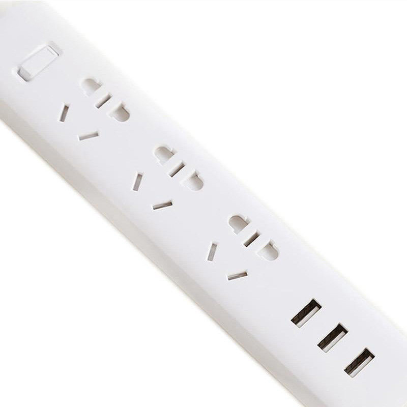 White Xiaomi Power Strip with 3 USB Ports