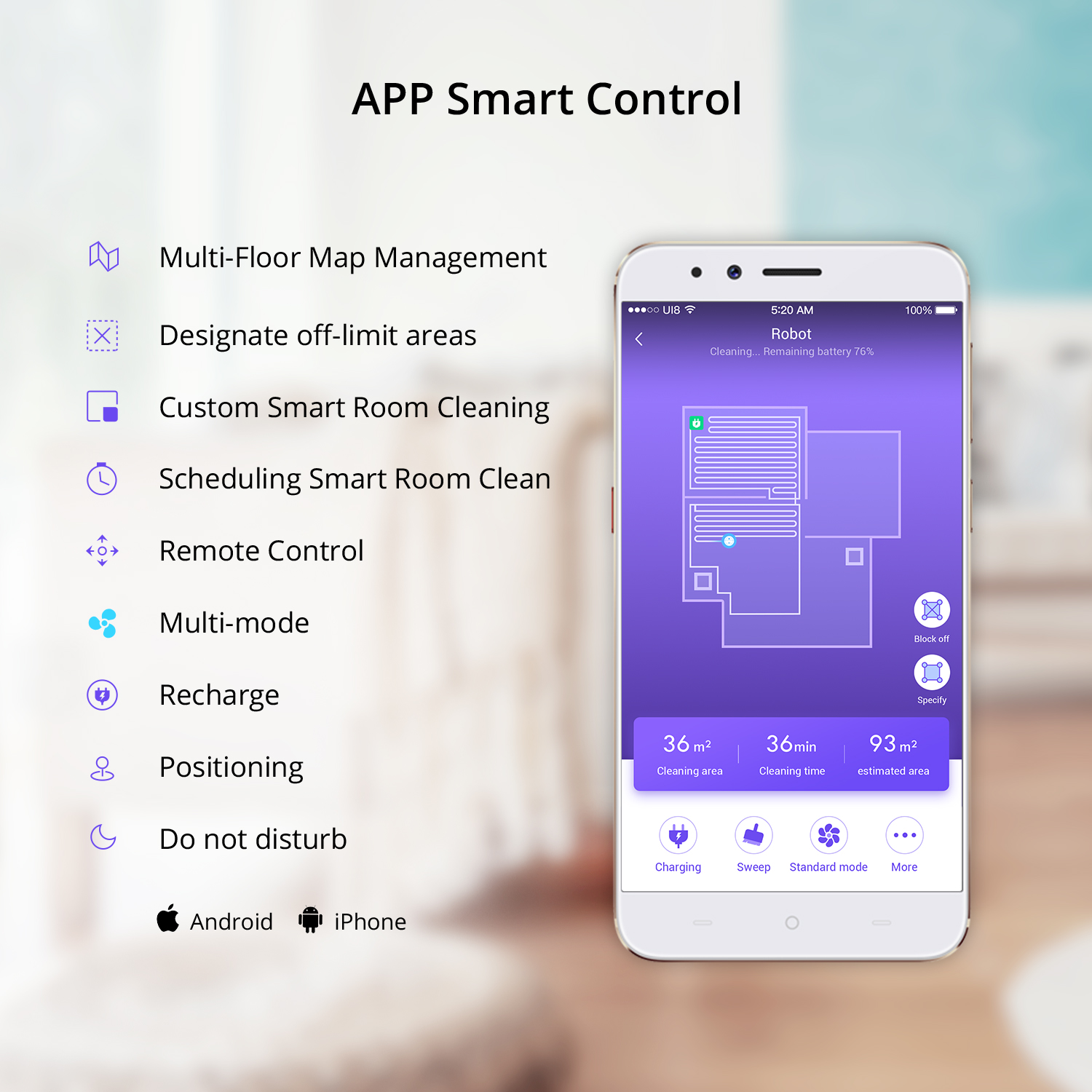 360 S5 Laser Navigation Smart Room Map Robot Vacuum Cleaner Mop 2000Pa Suction