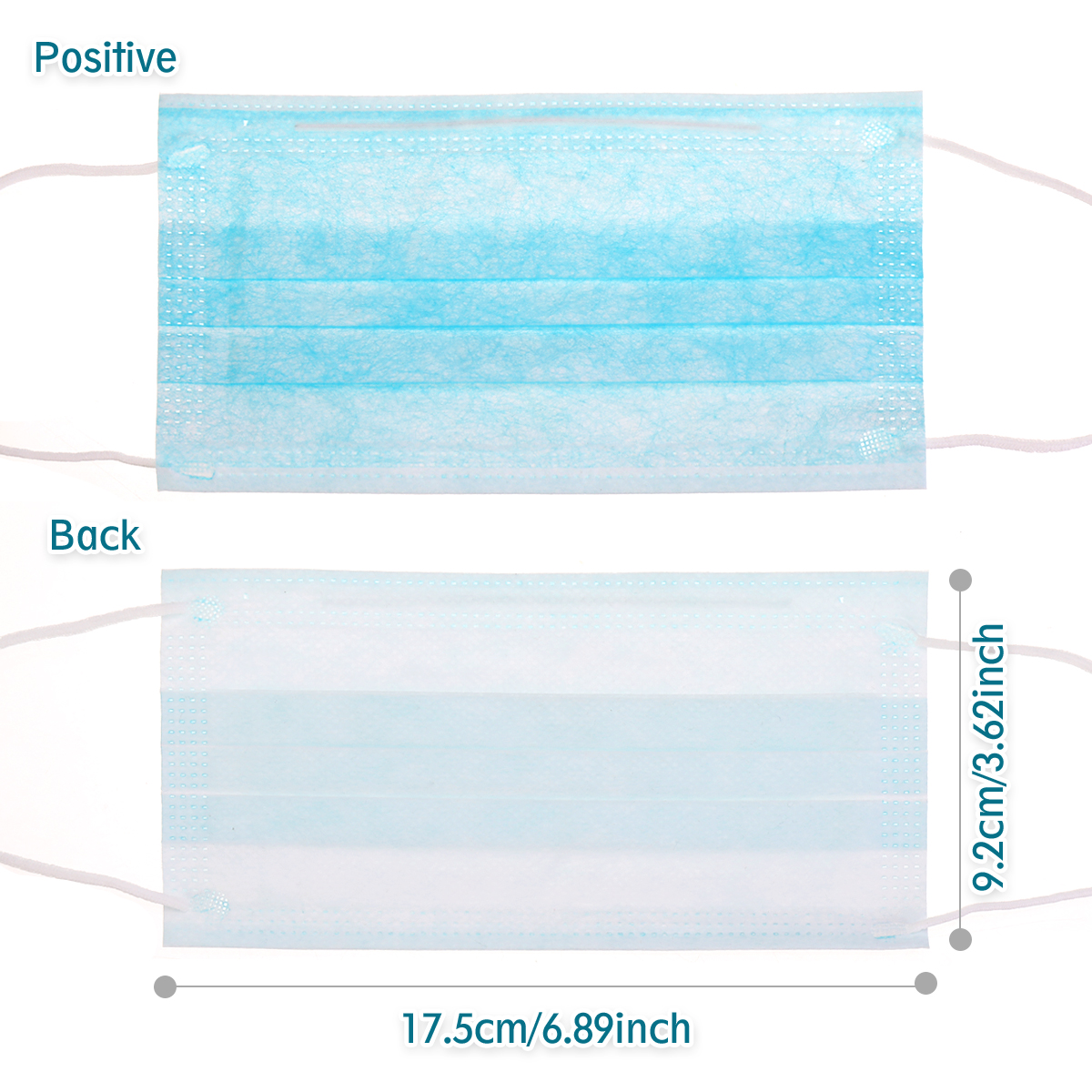 50Pcs Disposable Mouth Face Masks Face 3-layer Respirator Mask Dust-Proof Person