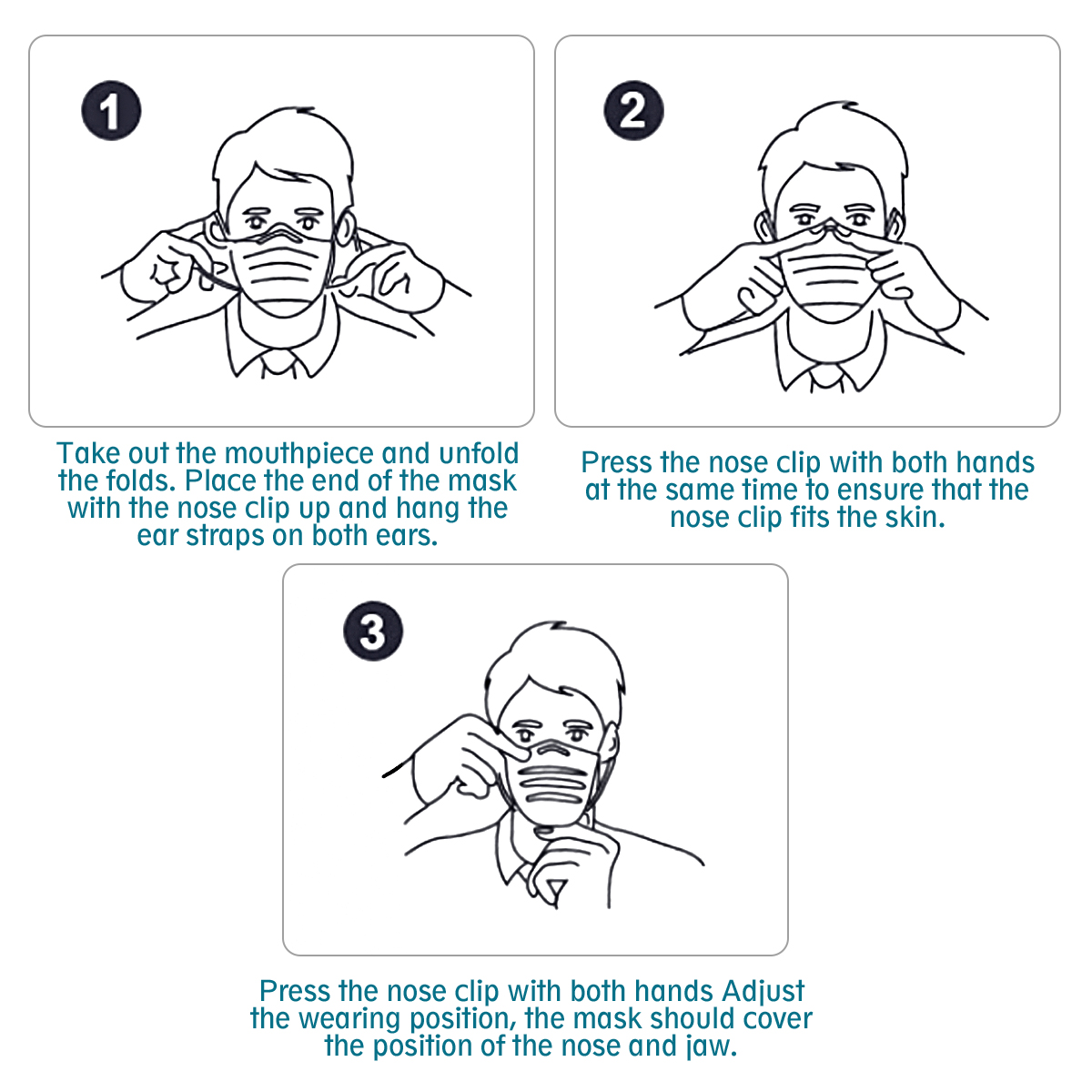 50Pcs Disposable Mouth Face Masks Face 3-layer Respirator Mask Dust-Proof Person