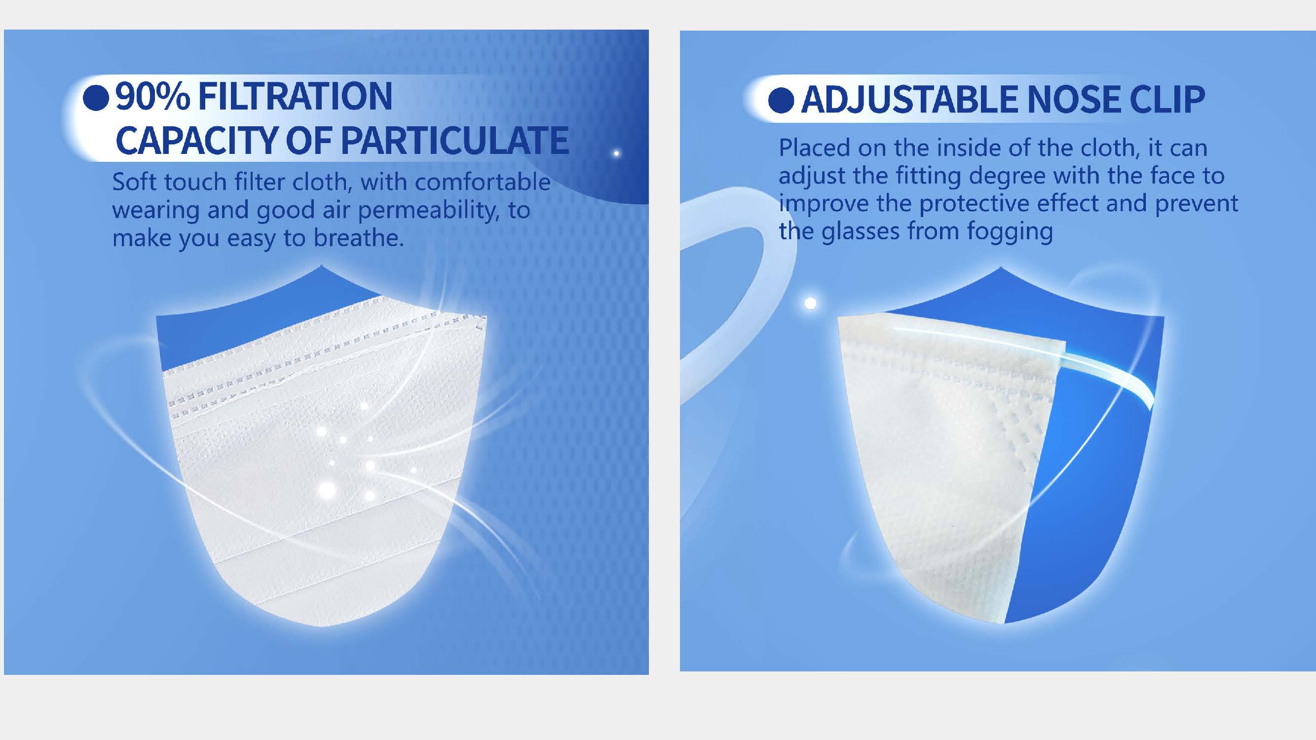 Disposable Mouth Face Masks Face 3-layer Respirator Mask Dust-Proof Person