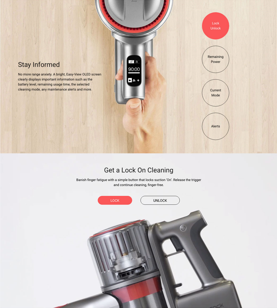 Roborock H6 Stick Vacuum Cleaner Handheld Cordless Motorhead Handstick