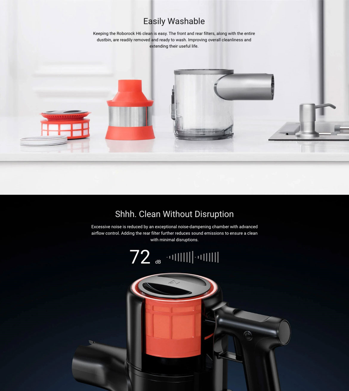 Roborock H6 Stick Vacuum Cleaner Handheld Cordless Motorhead Handstick